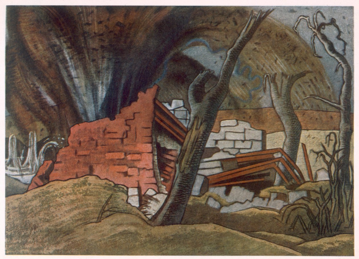 Shell Bursting, from British Artists at the Front, Continuation of The Western Front, Part Three by Paul Nash