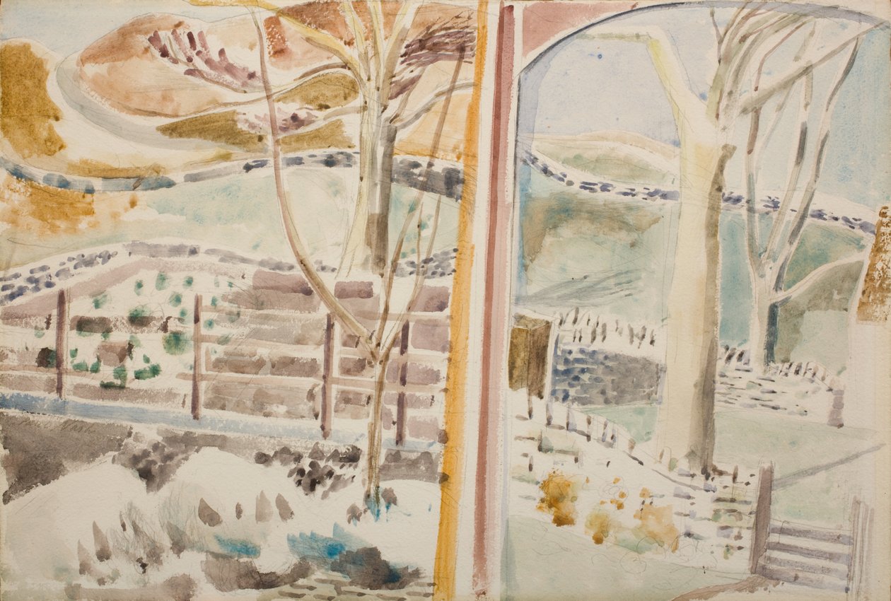 The Landscape Through the Window and Through the Looking Glass by Paul Nash