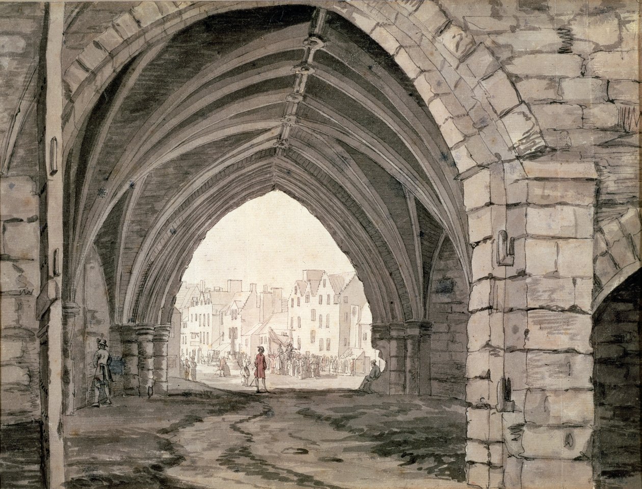 Part of Holyrood Abbey with a View of the Canongate by Paul Sandby