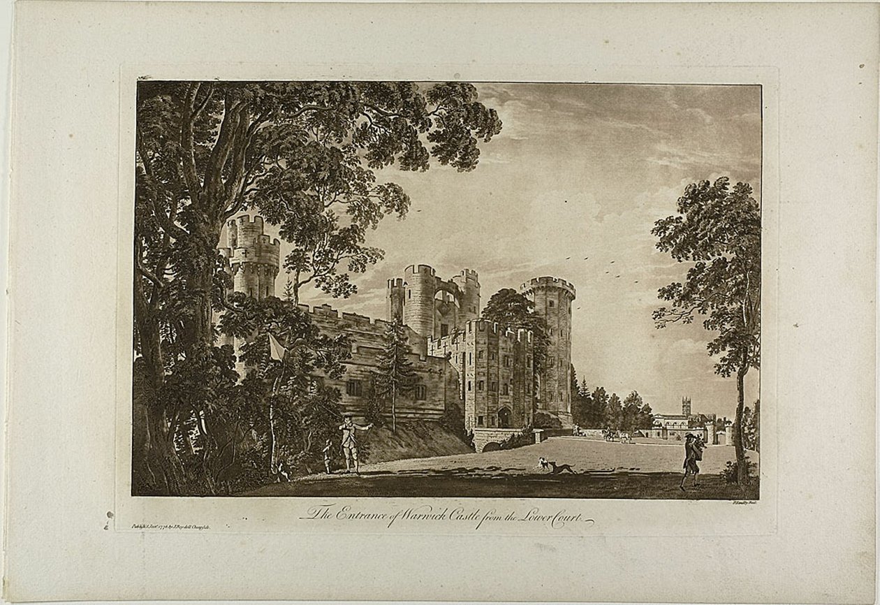 The Entrance of Warwick Castle from the Lower Court, plate 2 by Paul Sandby