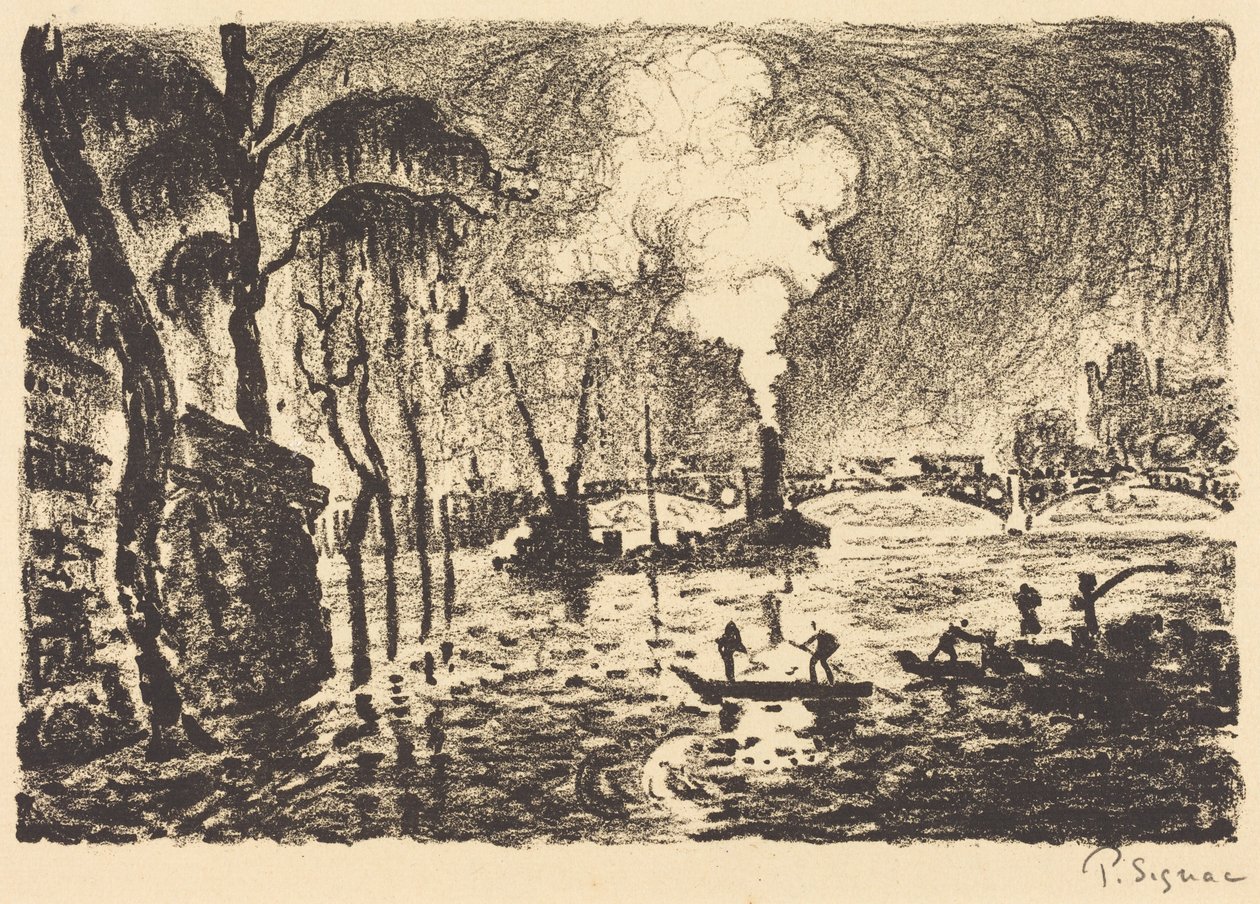The Flooded Seine in 1910 by Paul Signac