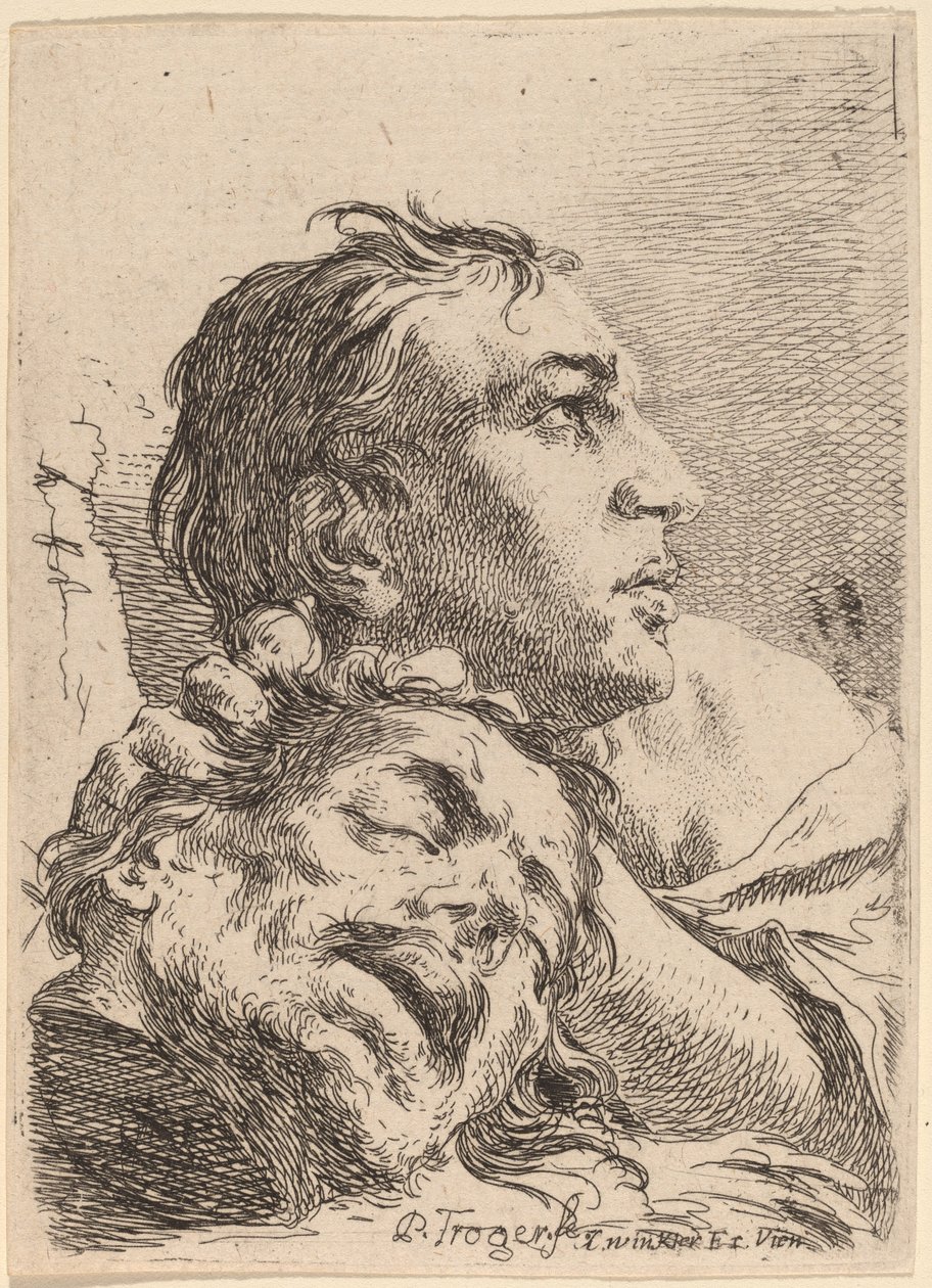 David with the Head of Goliath by Paul Troger