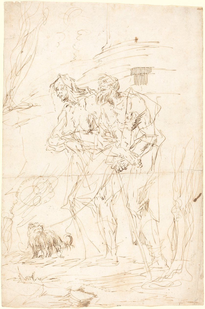 Two Beggars with Their Dog by Paul Troger