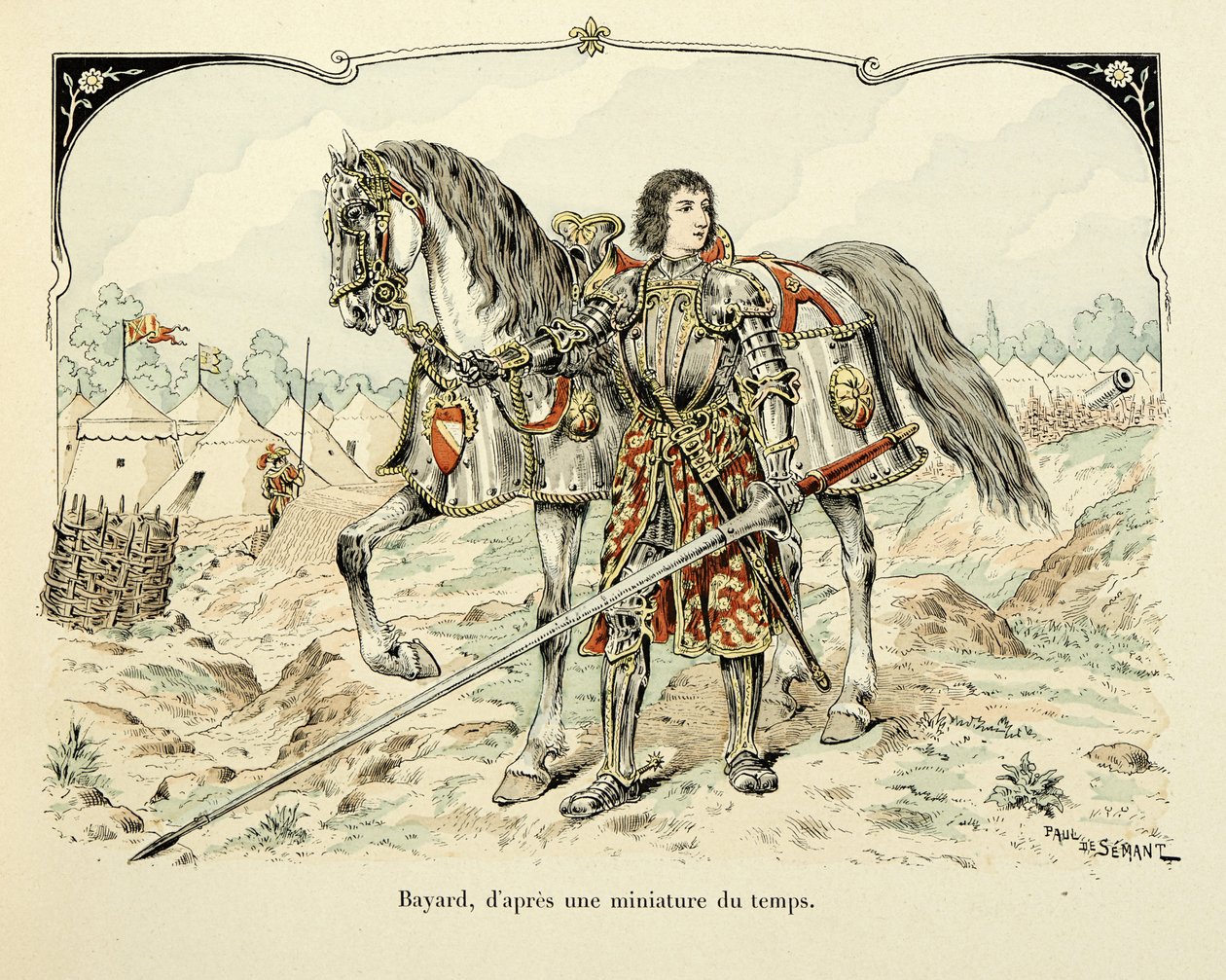 Portrait of Bayard after a miniature of the period from 
