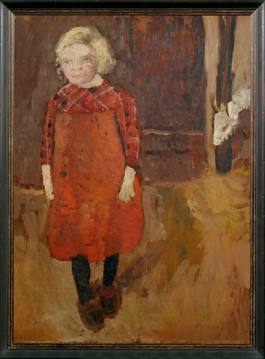 Girl, Standing in Front of a Goat-Sty by Paula Modersohn-Becker