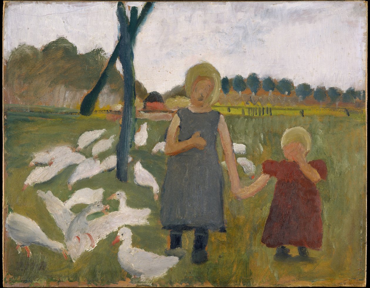 Kids with Geese by Paula Modersohn-Becker