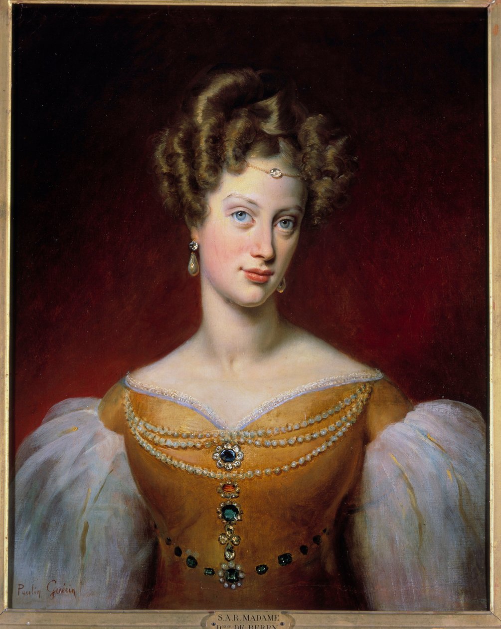 Portrait of Marie Caroline, Princess of Bourbon - Sicily and Duchess of Berry (1798-1870) Painting by Paulin Guerin (1783-1855) 1819 Sun. 0,69x0,54 m by Paulin Jean Baptiste Guerin