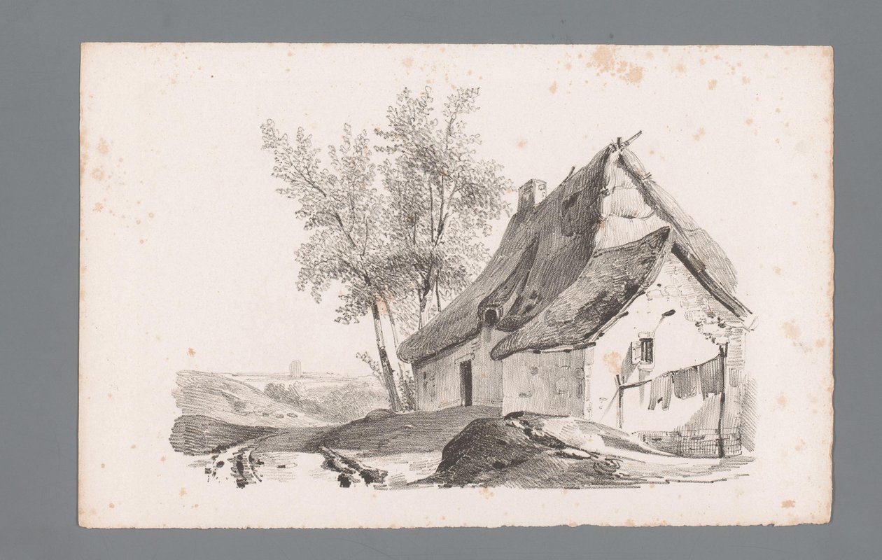 Landscape with Country Road and House by Paulus Lauters