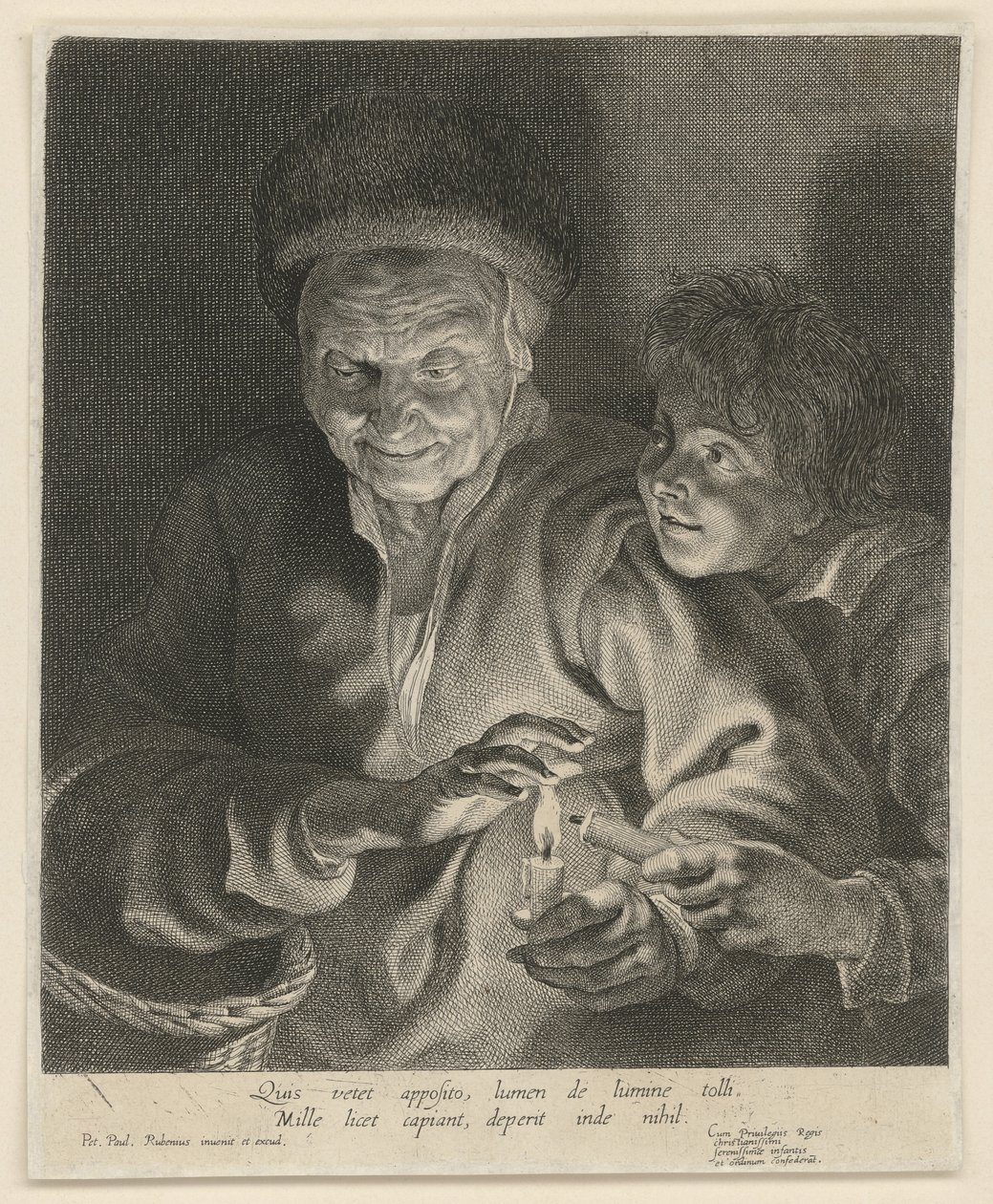 Old Woman and Boy with Candle by Paulus Pontius