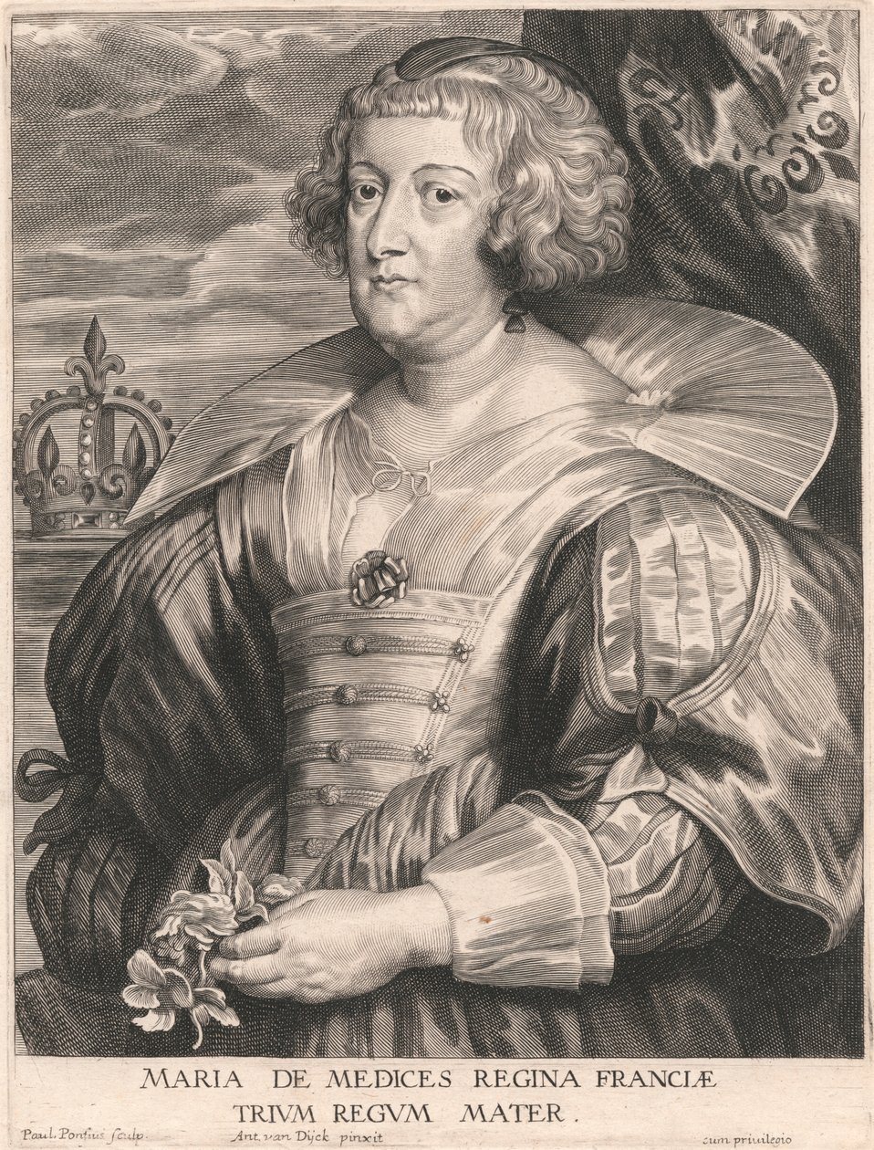 Maria de Medices Regina Franciae, Trium Regum Mater by Paulus Pontius