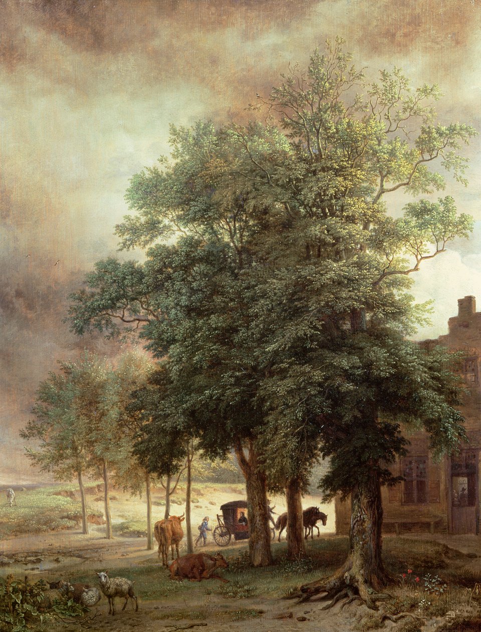 Landscape with Carriage or House Beyond the Trees by Paulus Potter