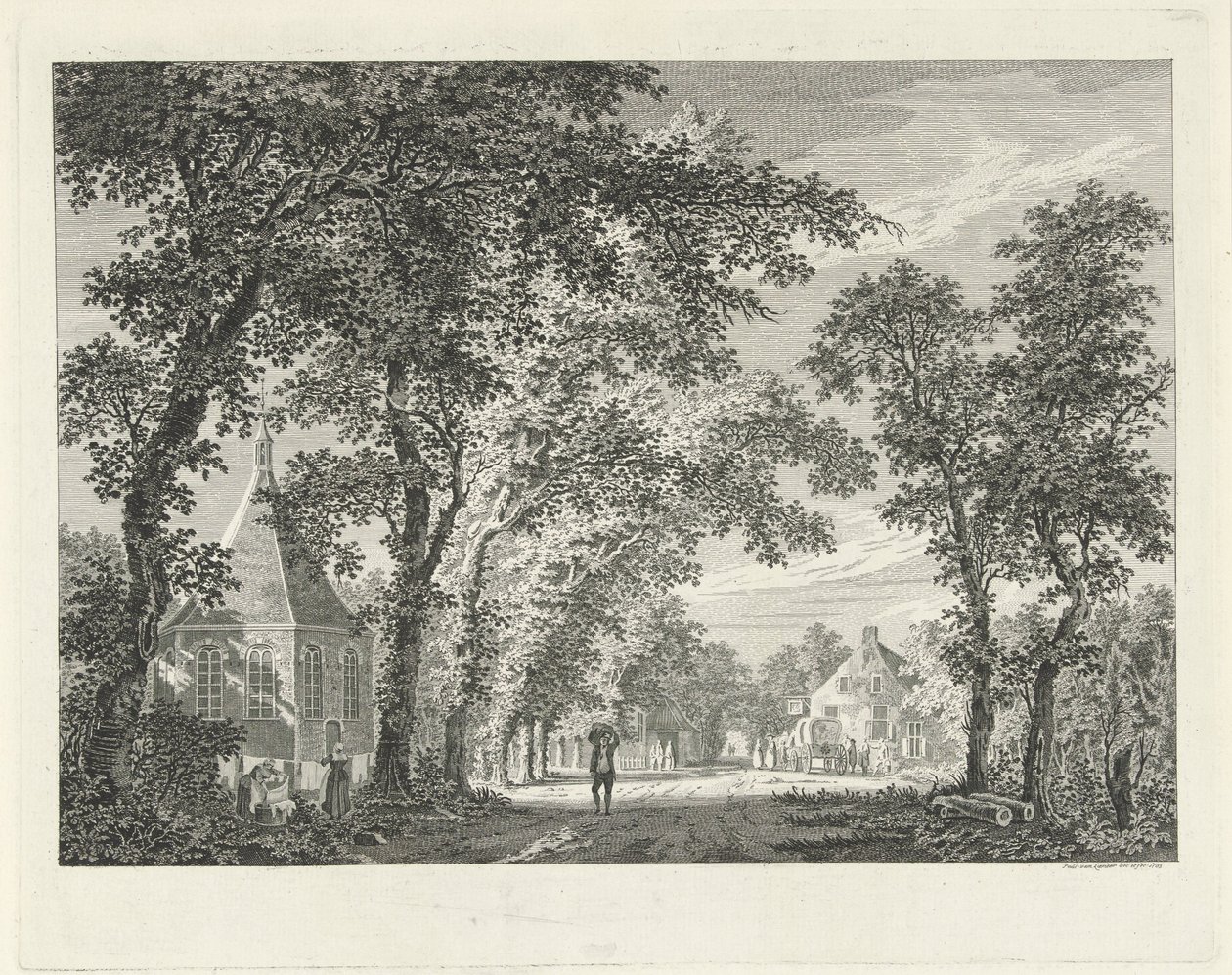 Village View in Driebergen, 1754 by Paulus van Liender