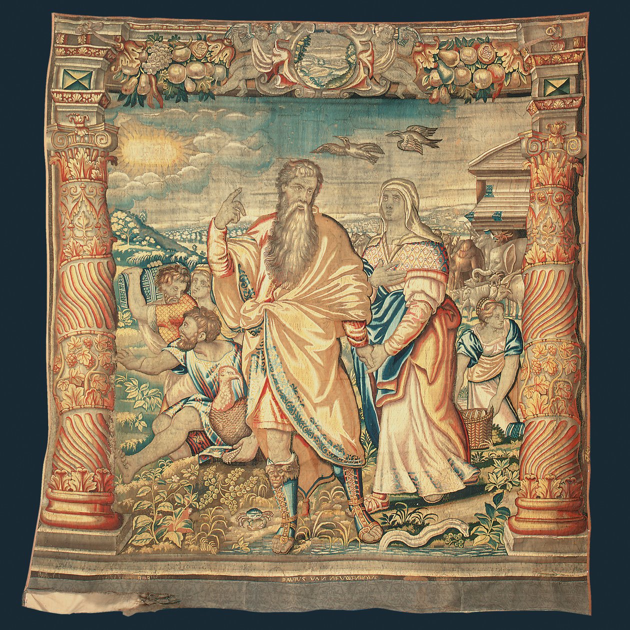 Tapestry Depicting the Descent from the Ark and the Series of the Life of Noah by Paulus van Nieuwenhove
