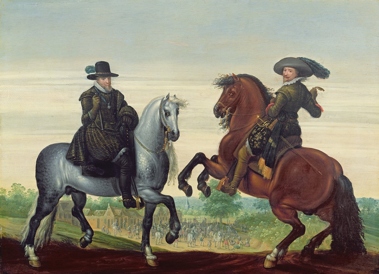 Maurits (1567-1625) and Frederik Hendrik (1584-1647) of Nassau, Princes of Orange by Pauwels van Hillegaert