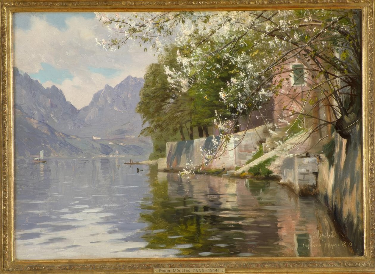 Spring Day at Lake Lugano by Peder Monsted