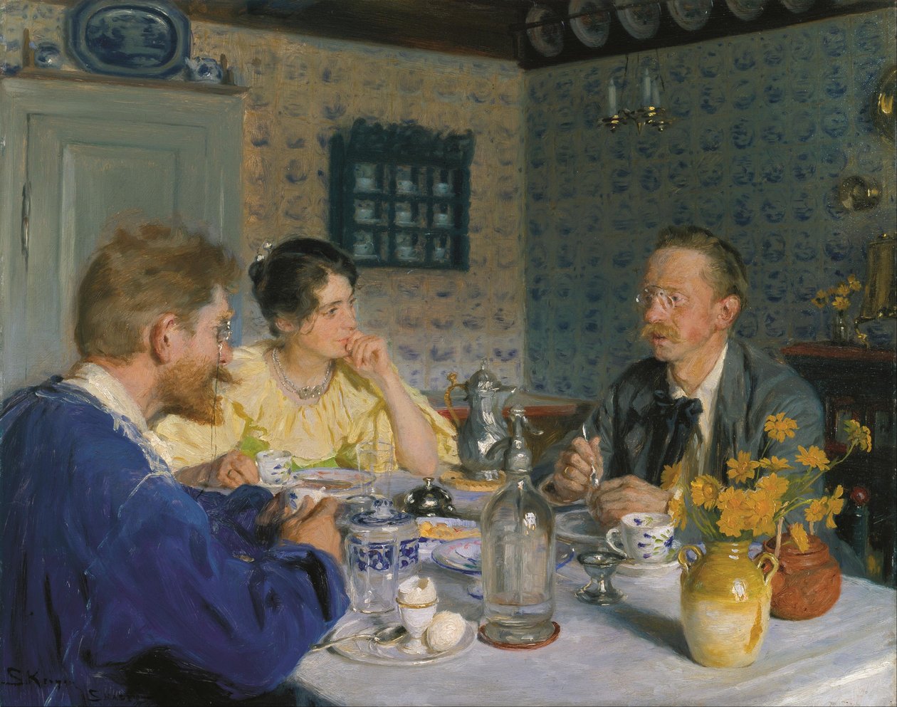 A Breakfast by Peder Severin Krøyer