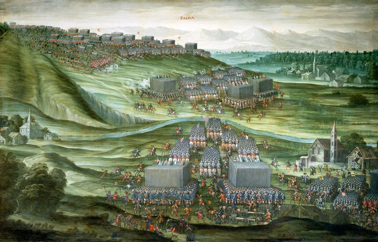 Deployment of troops in White Mountain in first phase of Battle of White Mountain on 7-8 November 1620 by Peeter Snayers