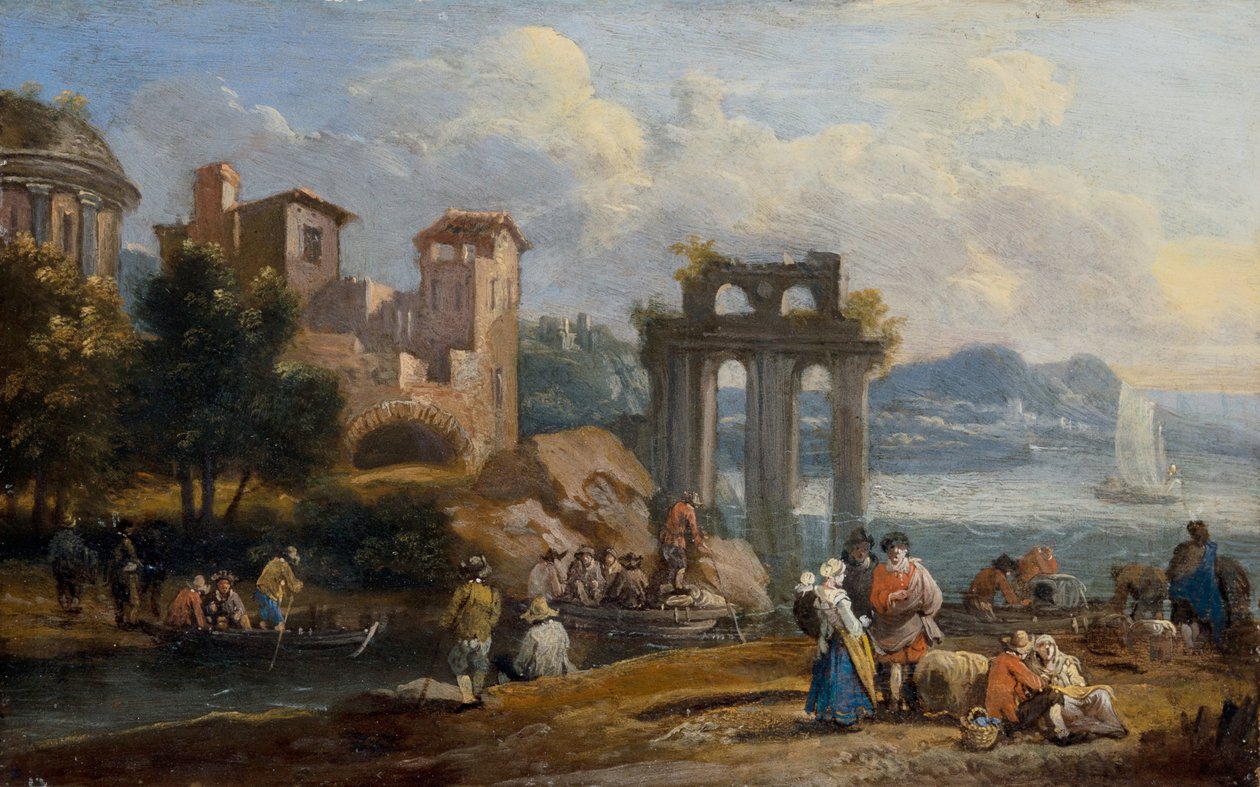 Figures in a Landscape Resting Near a Ruin by Peeter or Pieter Bout