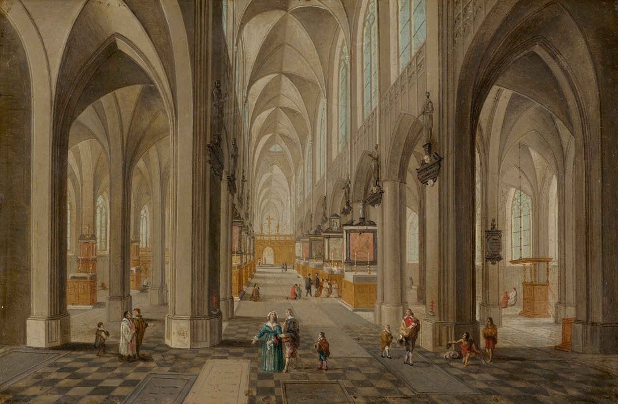 Antwerp Cathedral by Peeter the elder & Vrancx Sebastian (1573-1647) Neeffs