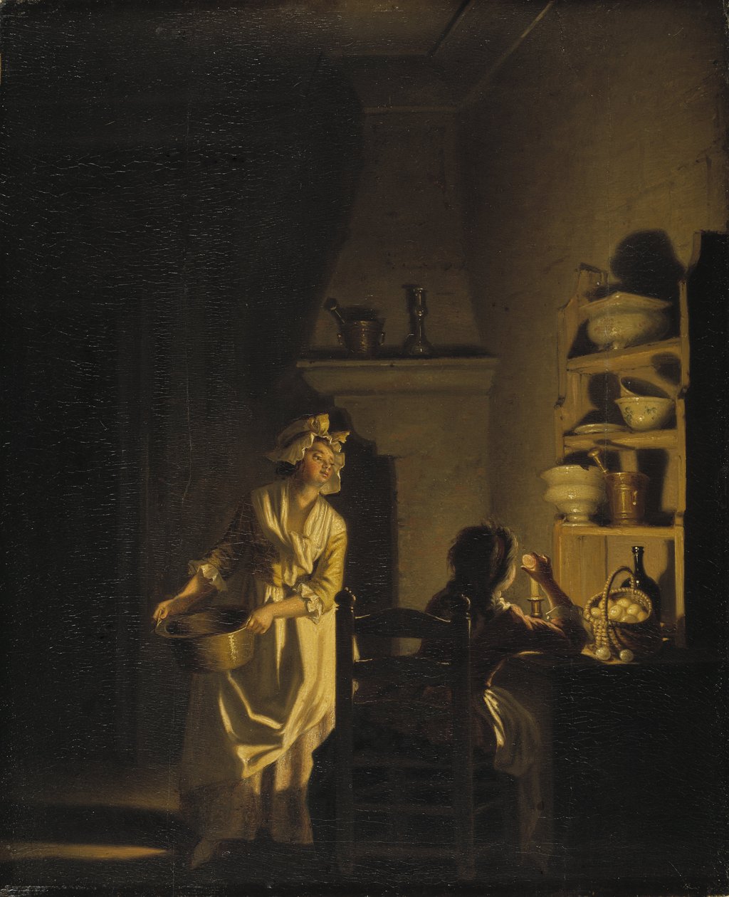 Testing Eggs. Interior of a Kitchen by Pehr Hilleström