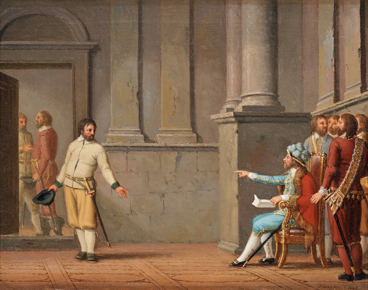 Engelbrekt Engelbrektsson before Eirik III, 1805 by Pehr Hilleström