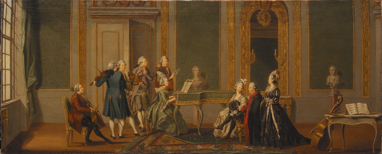 Gustavian Style Interior with a Musical Party by Pehr Hilleström