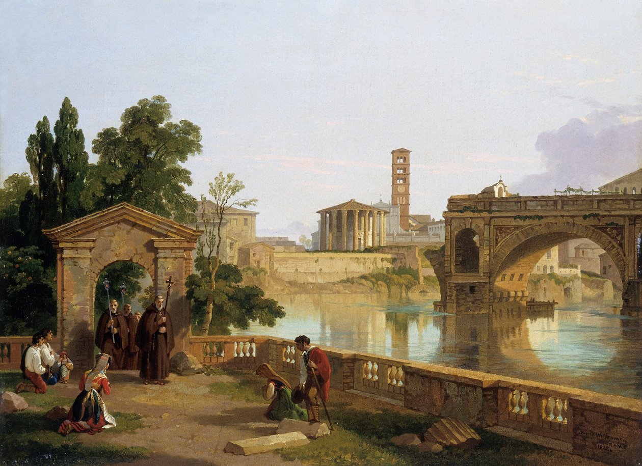 The Tiber with the Temple of Vesta by Penry Williams