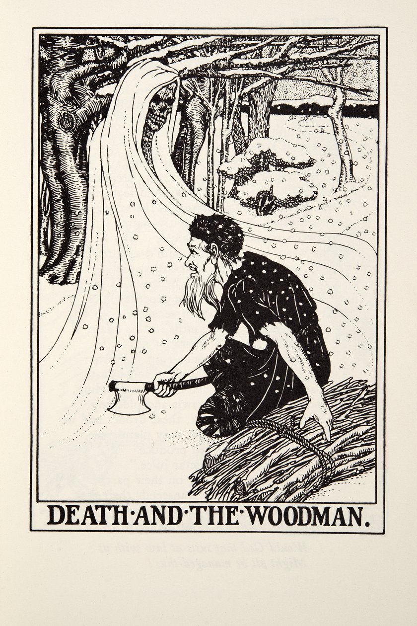 Death and the Woodman, from Fontaine Fables, pub. 1905 by Percy J. Billingshurst