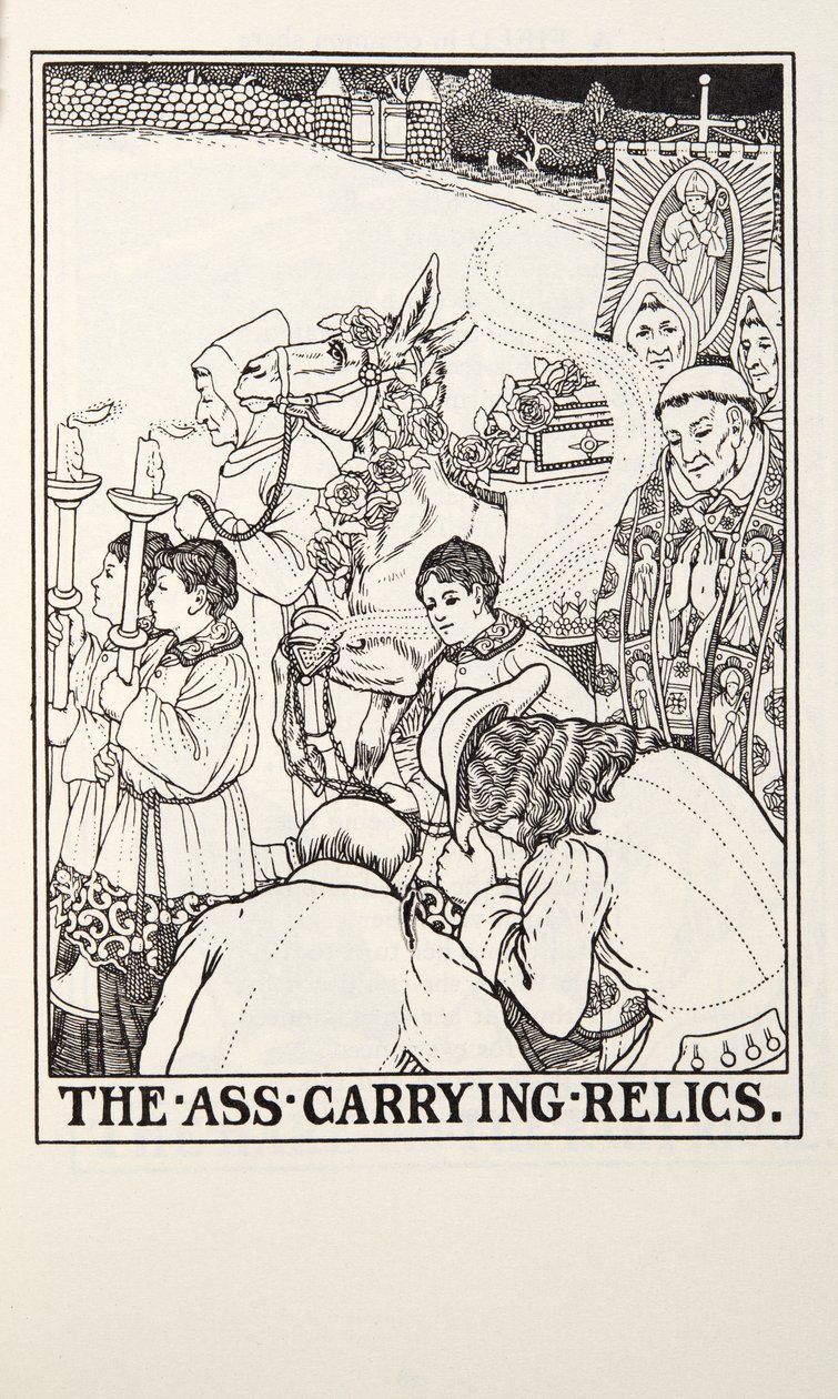 The Ass Carrying Relics, from Fontaine Fables, pub. 1905 by Percy J. Billingshurst