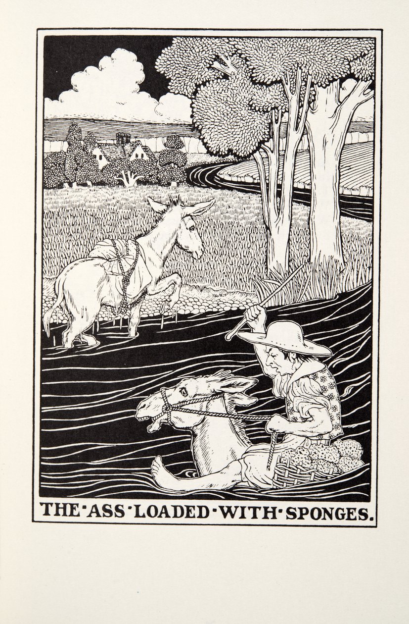 The Ass Loaded with Sponges, from Fontaine Fables by Percy J. Billingshurst