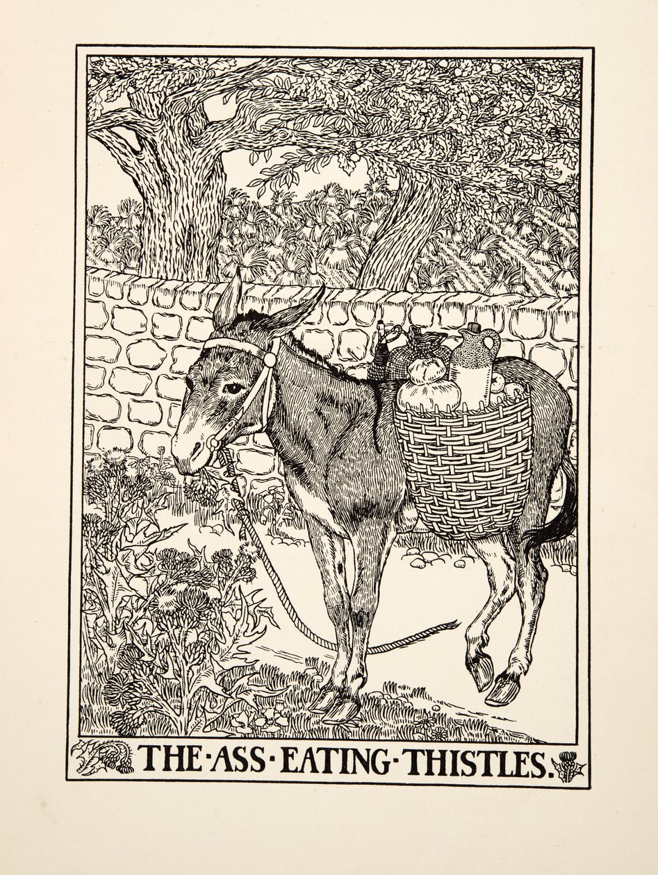 The Ass Eating Thistles, from A Hundred Fables of Aesop by Percy J. Billingshurst