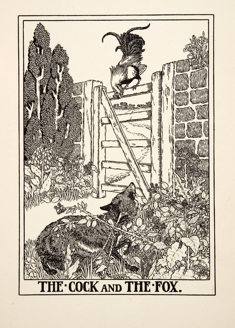 The Cock and the Fox, from A Hundred Fables of Aesop by Percy J. Billingshurst