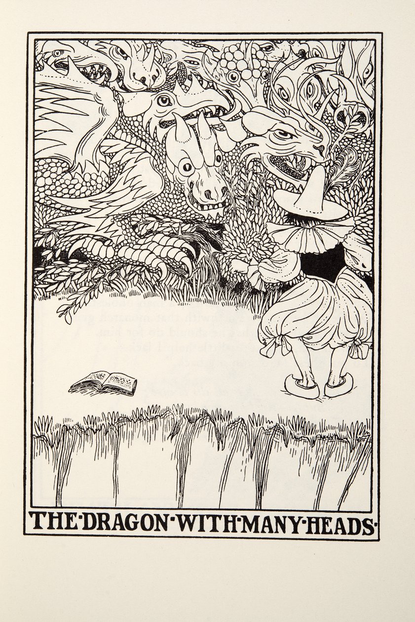The Dragon with Many Heads, from Fontaine Fables, pub. 1905 by Percy J. Billingshurst