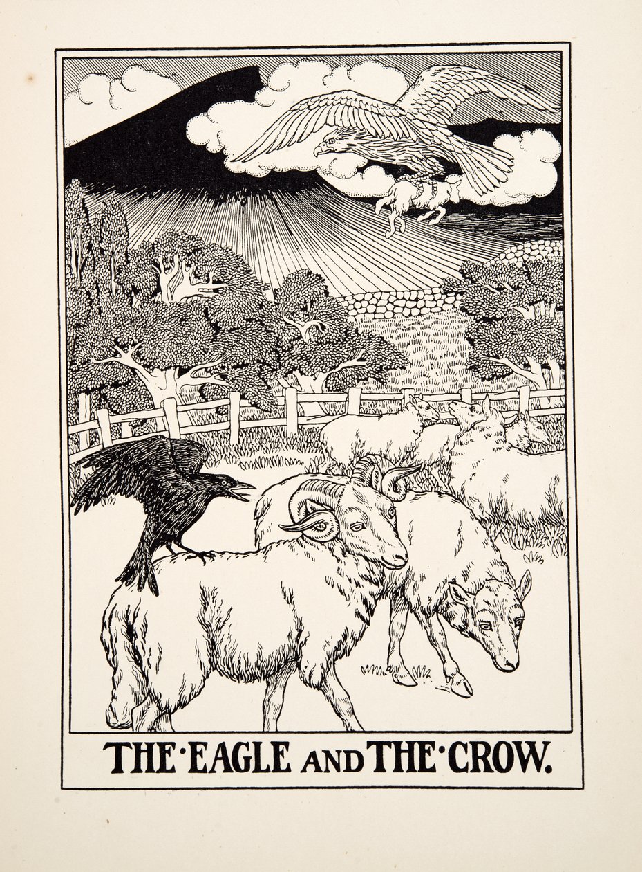The Eagle and the Crow, from A Hundred Fables of Aesop by Percy J. Billingshurst