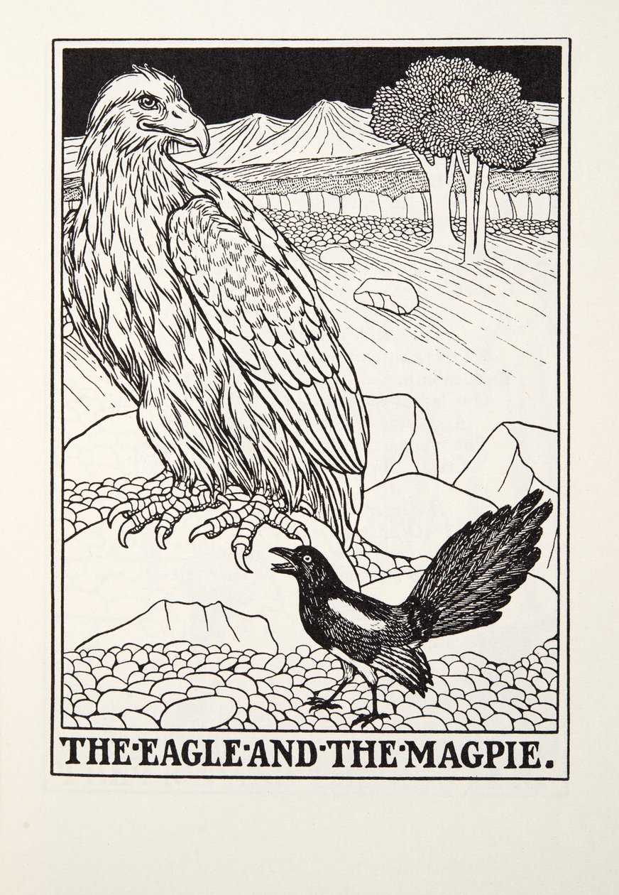 The Eagle and the Magpie, from Fontaine Fables by Percy J. Billingshurst