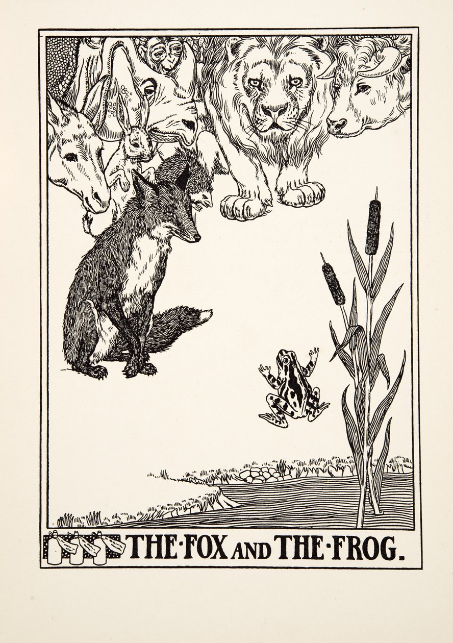 The Fox and the Frog, from A Hundred Fables of Aesop, pub. 1903 by Percy J. Billingshurst