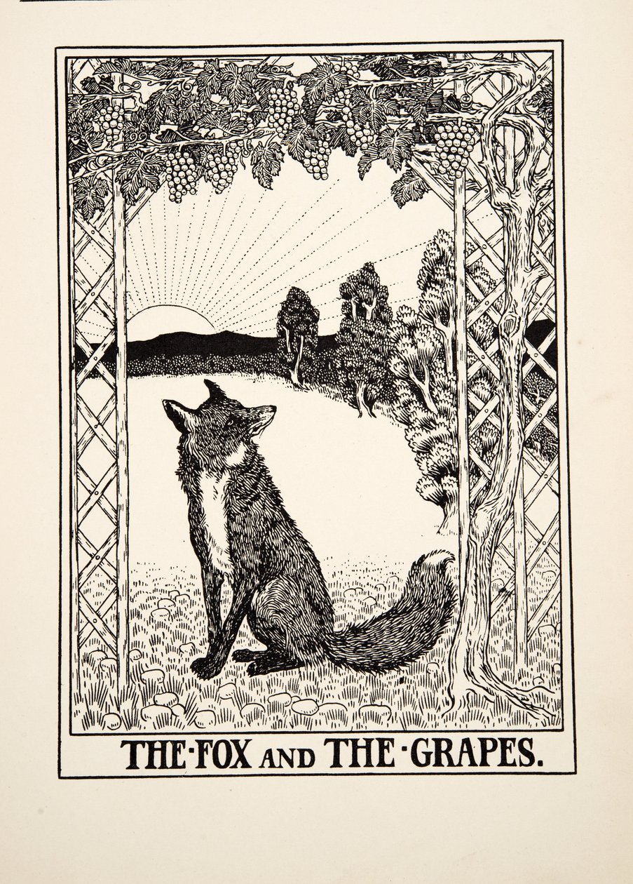 The Fox and the Grapes, from A Hundred Fables of Aesop by Percy J. Billingshurst