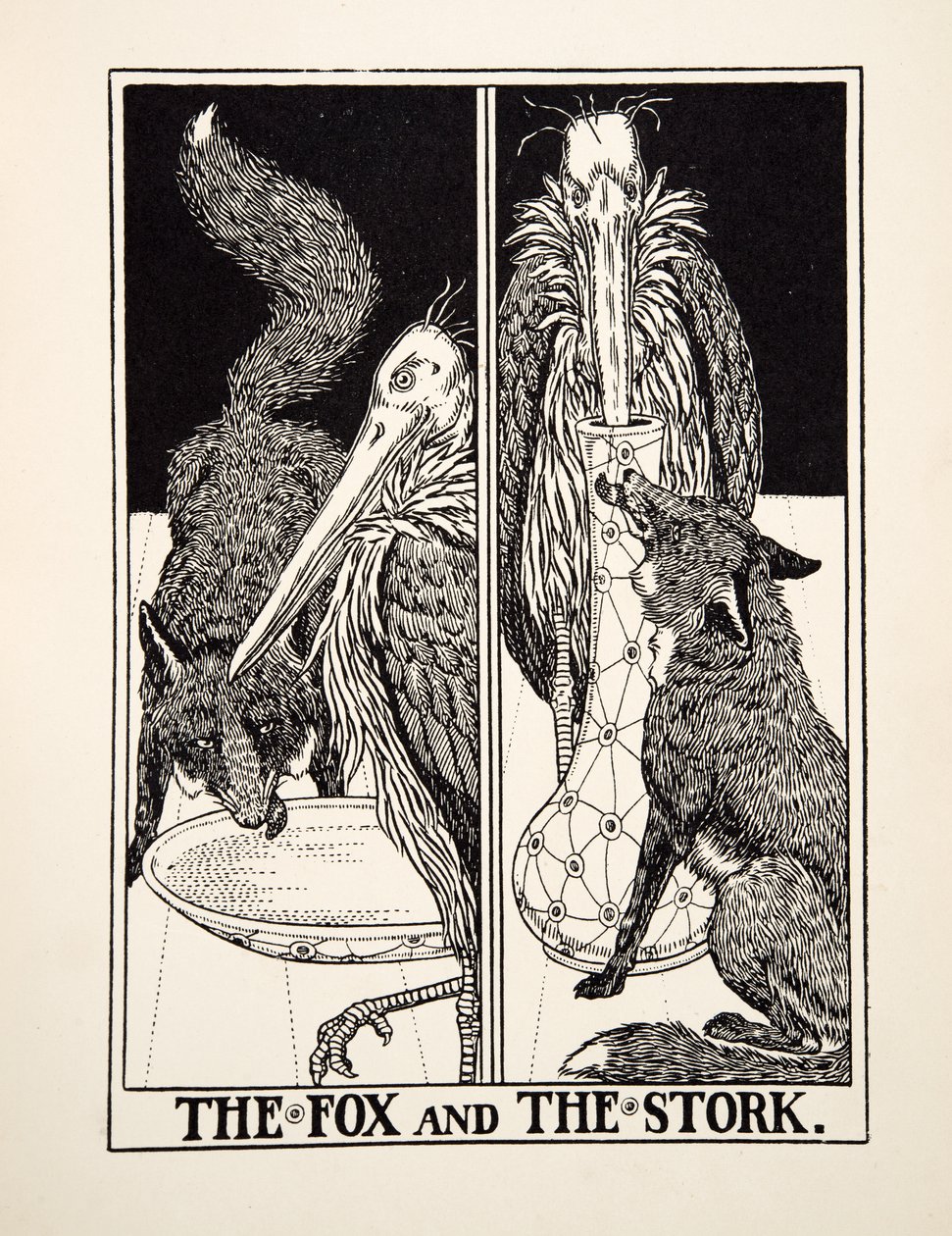 The Fox and the Stork, from A Hundred Fables of Aesop by Percy J. Billingshurst