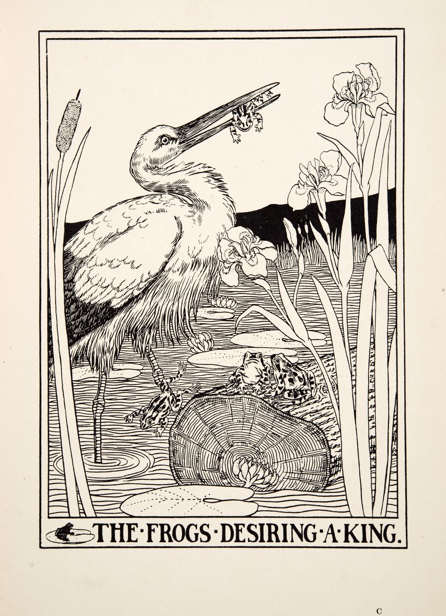 The Frogs Desiring a King, from A Hundred Fables of Aesop, pub.1903 by Percy J. Billingshurst