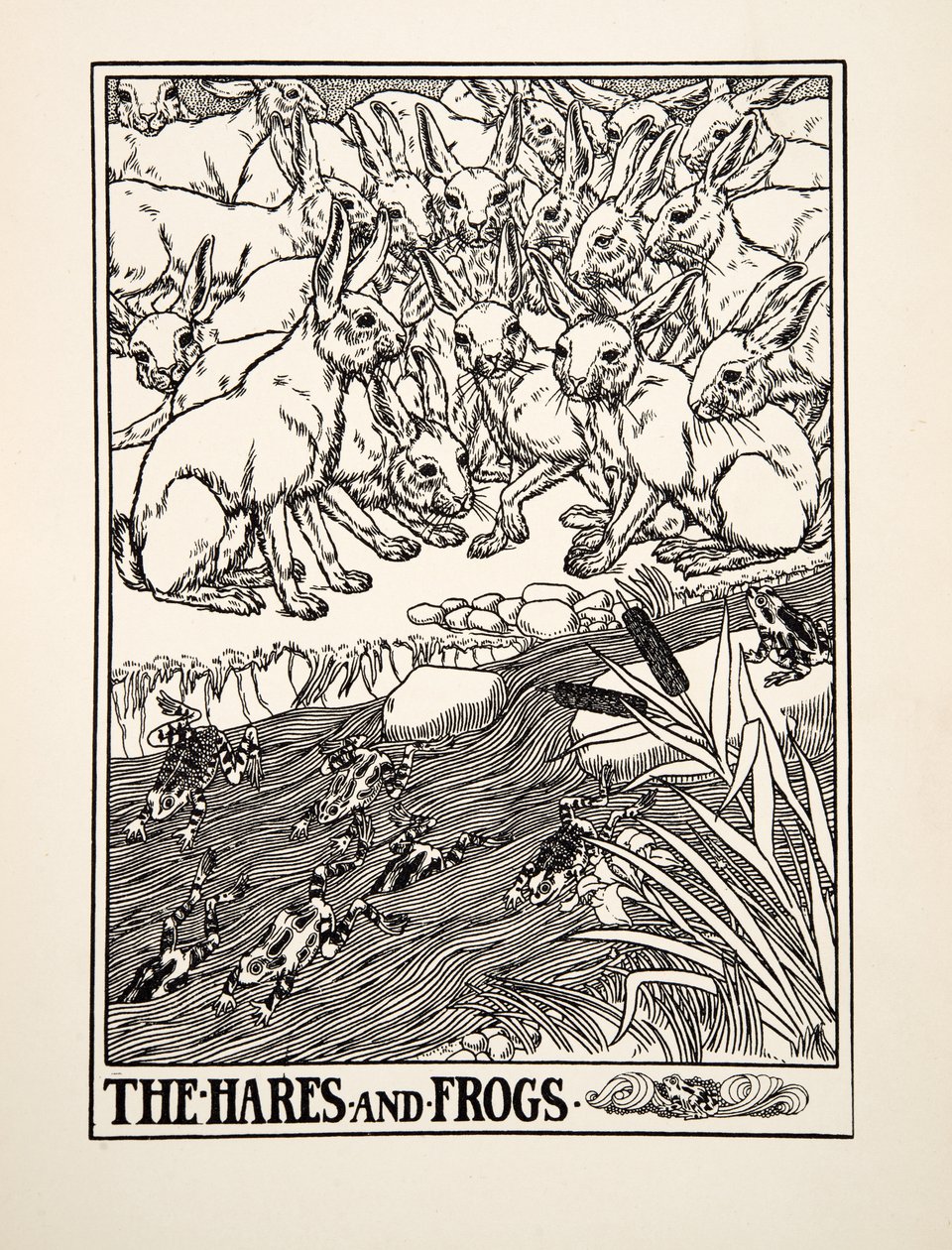 The Hares and Frogs, from A Hundred Fables of Aesop by Percy J. Billingshurst