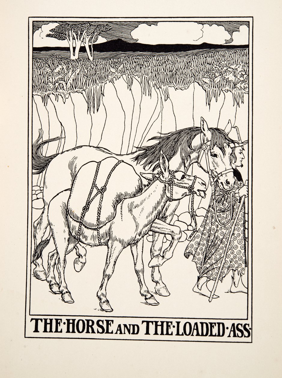 The Horse and the Loaded Ass, from A Hundred Fables of Aesop, pub. 1903 by Percy J. Billingshurst