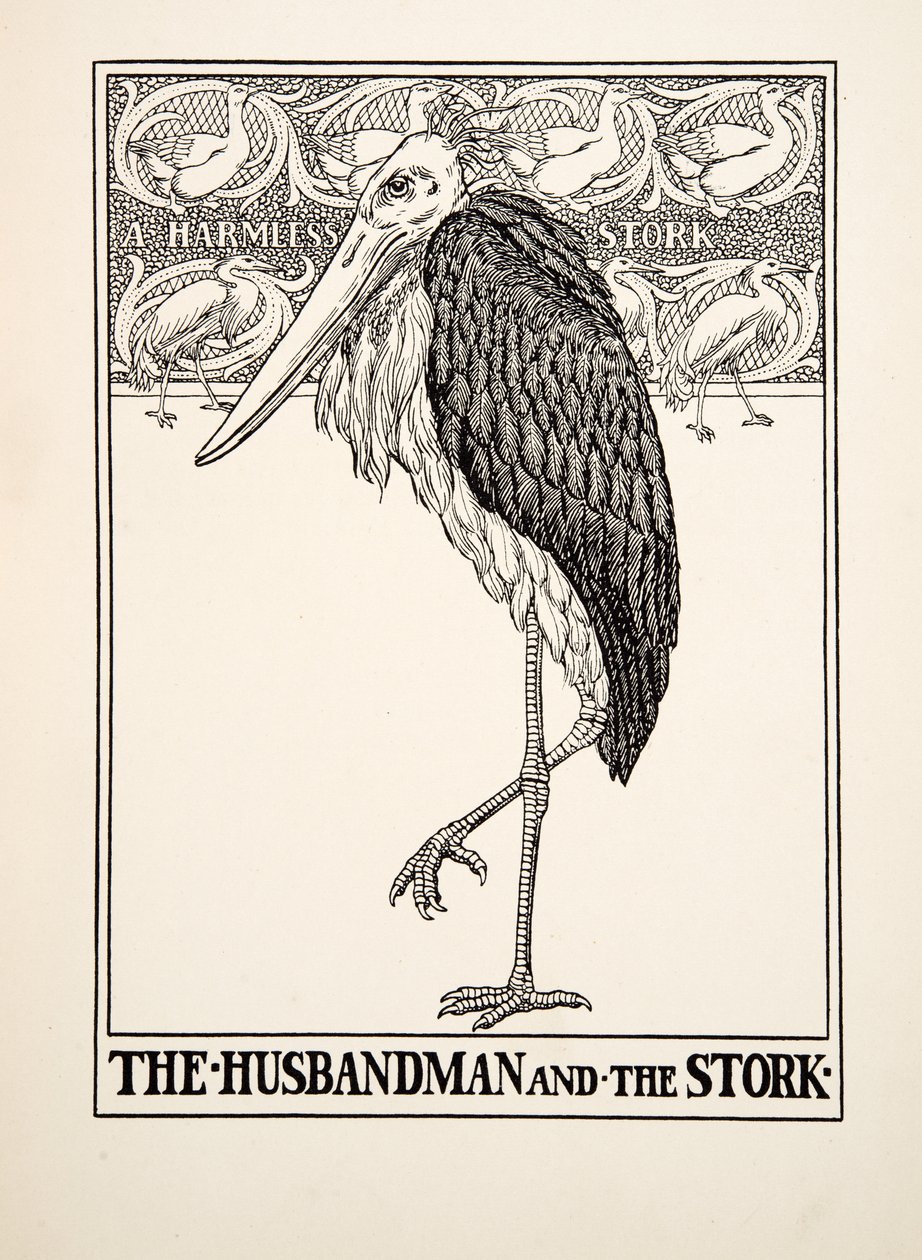 The Husbandman and the Stork, from A Hundred Fables of Aesop by Percy J. Billingshurst