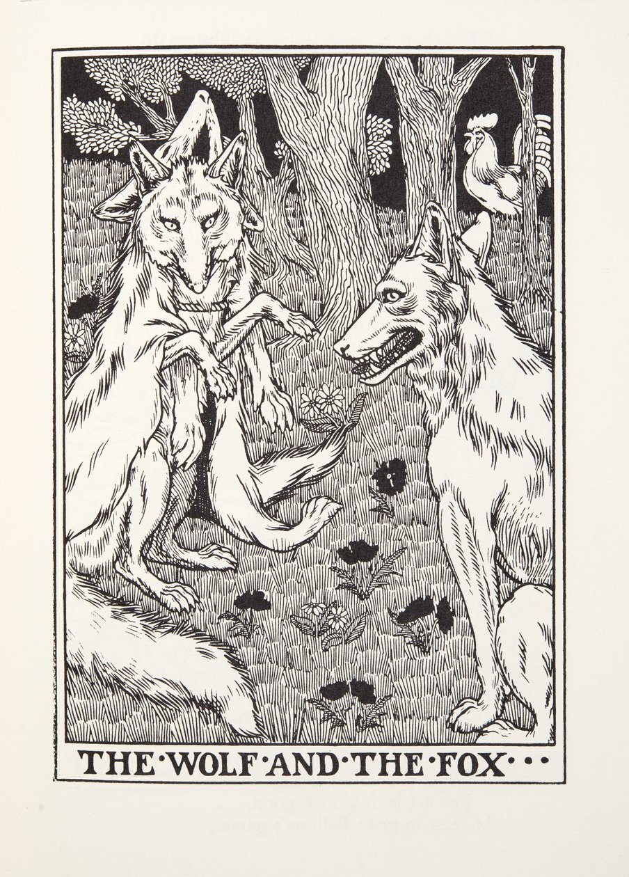 The Wolf and the Fox, from Fontaine Fables, pub. 1905 by Percy J. Billingshurst