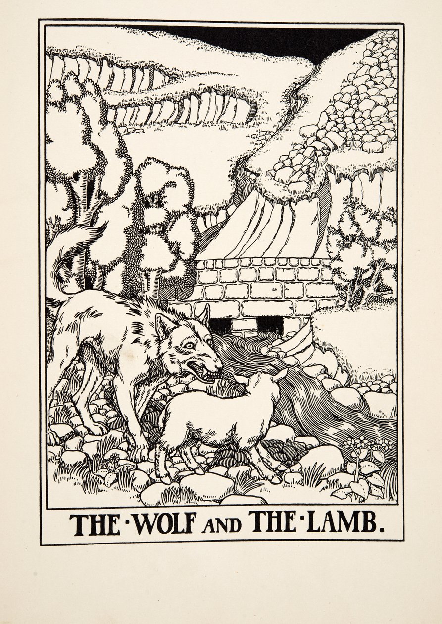 The Wolf and the Lamb, from A Hundred Fables of Aesop, pub.1903 by Percy J. Billingshurst