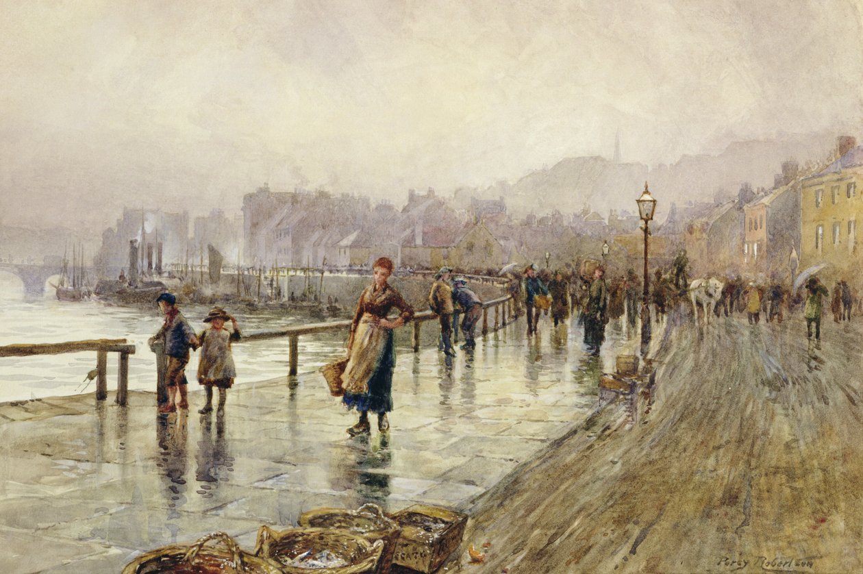 A Wet Day in Whitby by Percy Robertson