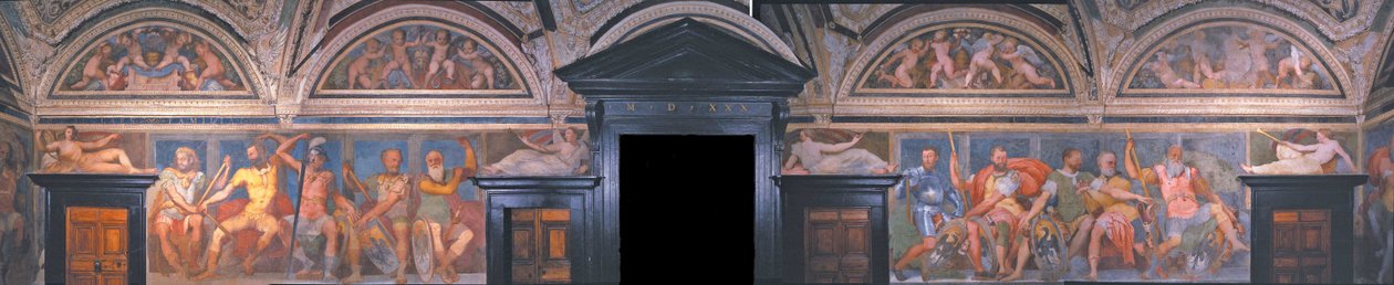 Loggia of the Heroes (detail). Villa del Principe, ca 1530 by Perino del Vaga