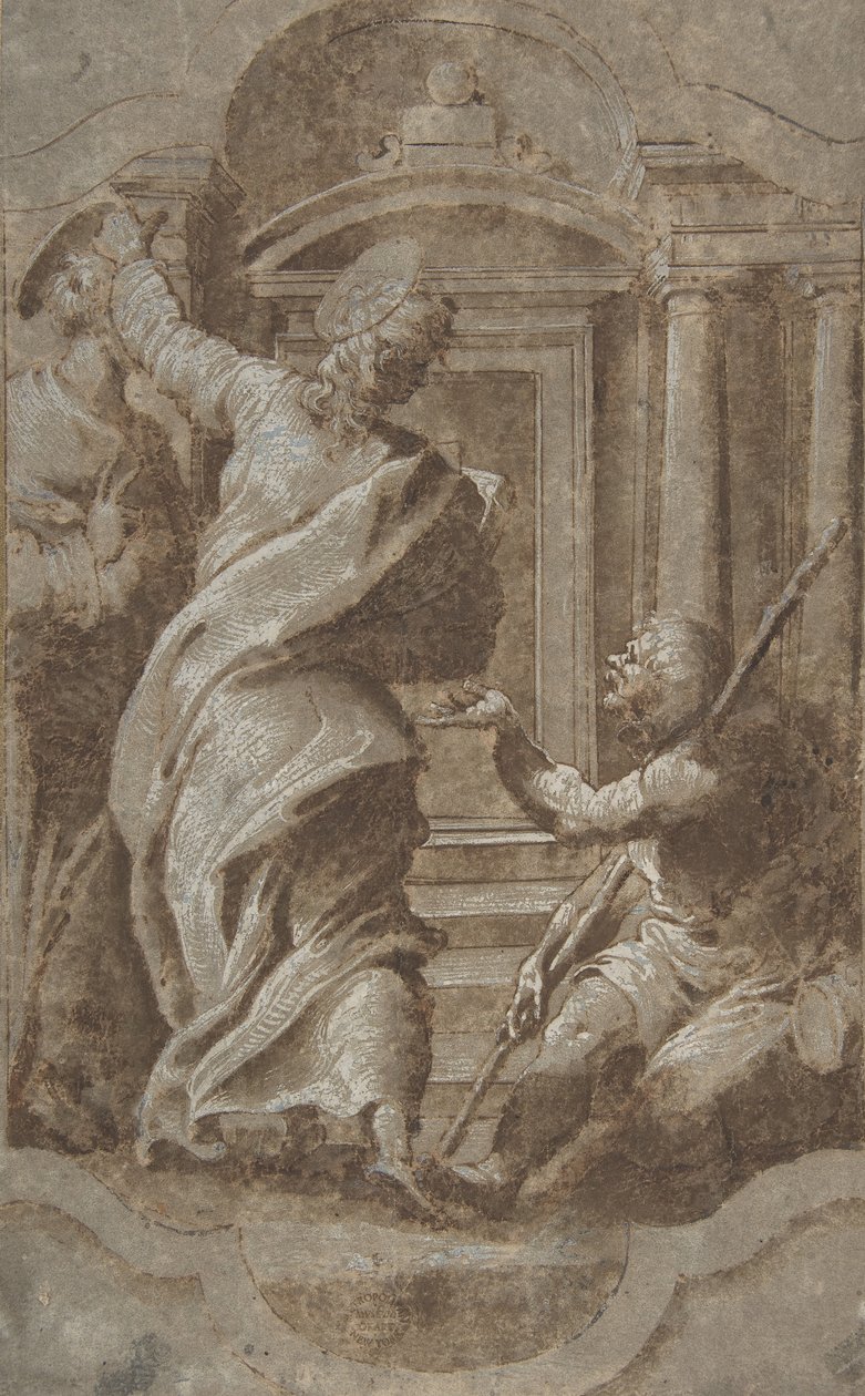Saints Peter and John Healing a Cripple at the Gate of the Temple by Perino del Vaga