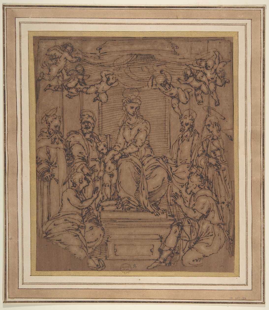 Virgin and Child Enthroned with Saint Anthony Abbot, Saint Peter, Saint Paul by Perino del Vaga
