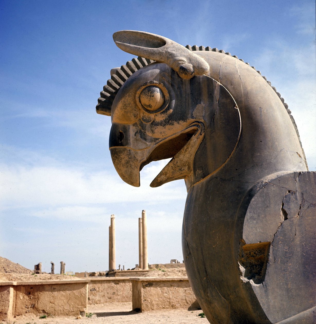 A Griffon, Legendary Creature Half Eagle, Half Lion. Column of the Apadana, Palace of Darius I, Persepolis, Iran by Persian School