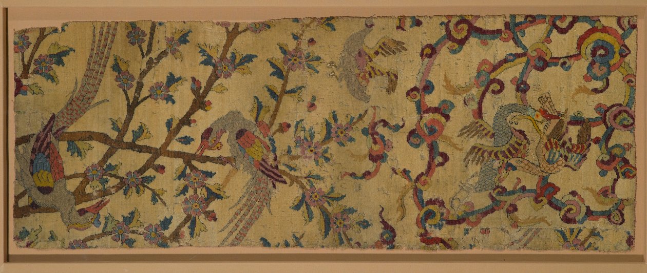 Angel carpet fragment by Persian School
